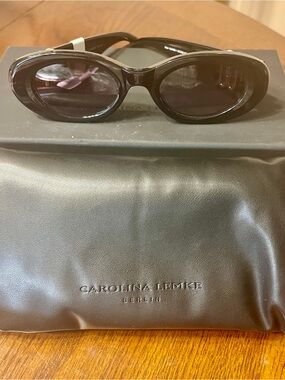 Carolina Lemke Black Oval Women's Sunglasses